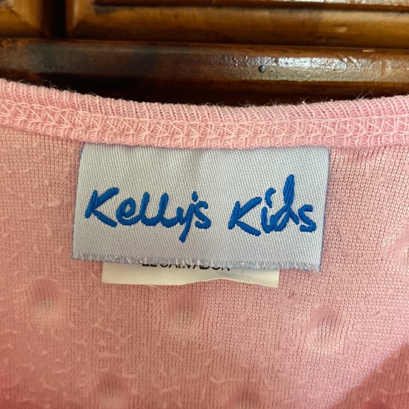 Girls Light Pink Polka Dot Long Sleeve Dress - Picture 4 of 4